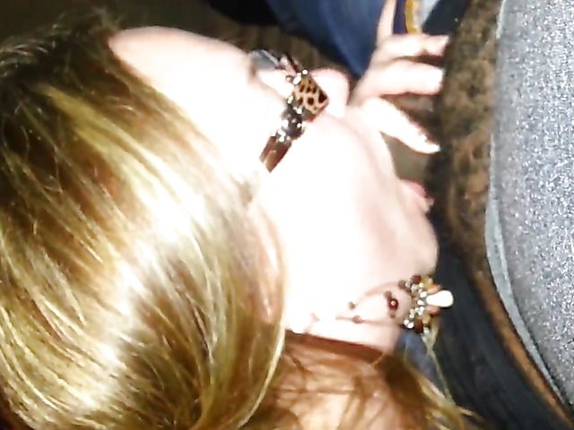 Amateur with glasses gives interracial blowjob