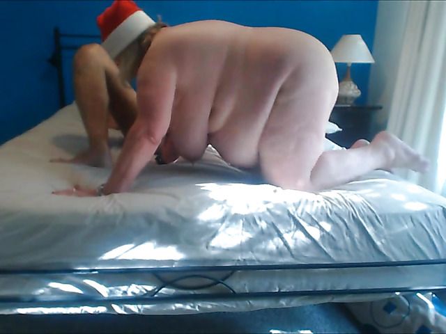 Big breasted fat wife riding cock on Christmas