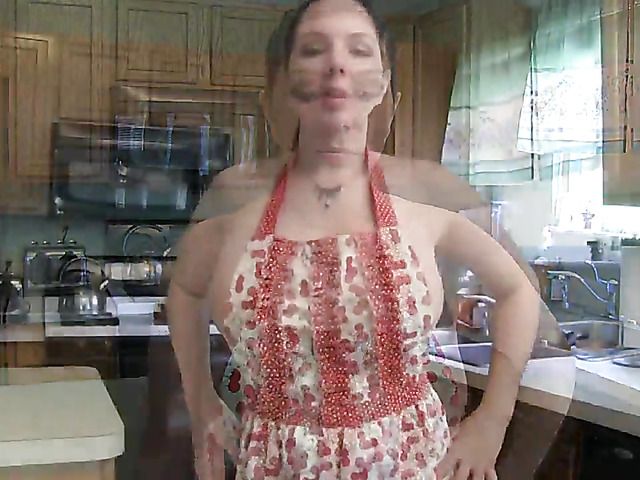 Playful housewife with big juicy breasts