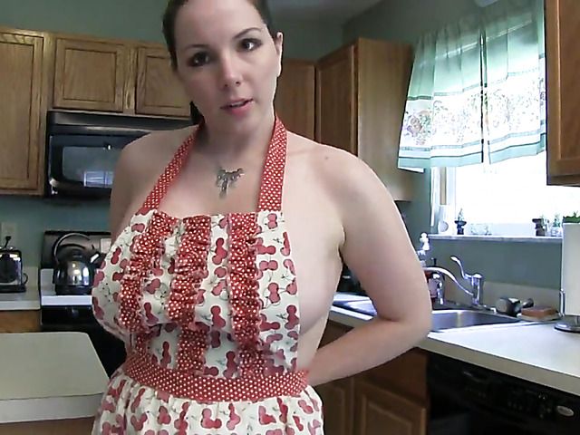Playful housewife with big juicy breasts