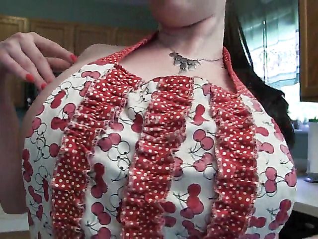 Playful housewife with big juicy breasts