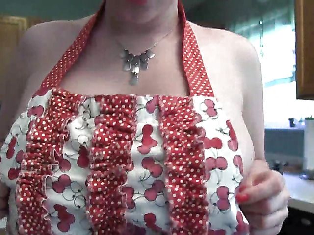 Playful housewife with big juicy breasts