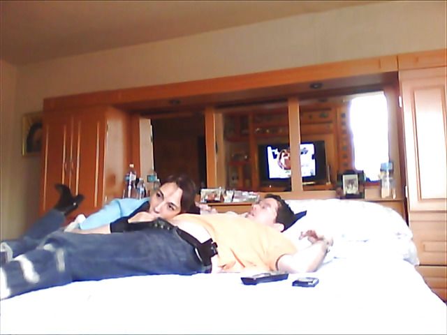 Latina girlfriend sucks cock dry on the bed