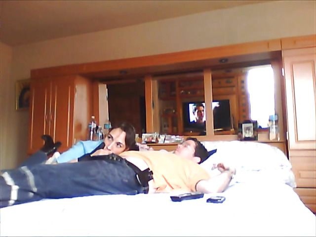 Latina girlfriend sucks cock dry on the bed