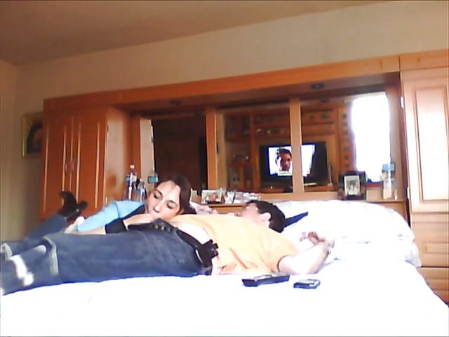 Latina girlfriend sucks cock dry on the bed