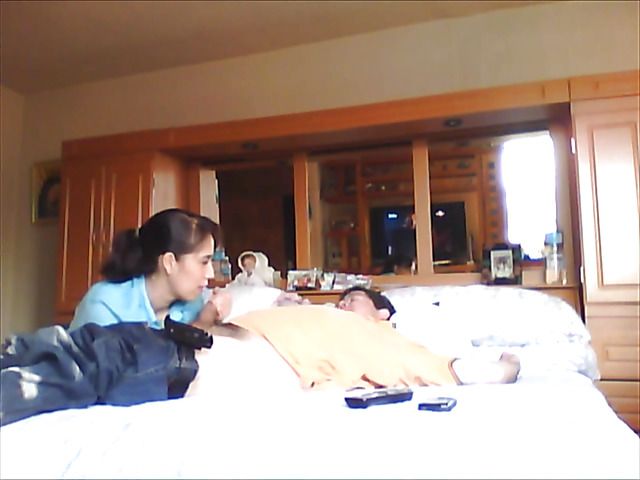 Latina girlfriend sucks cock dry on the bed