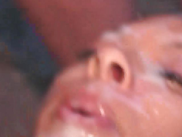 Ebony girl bukkake fun in the backyard