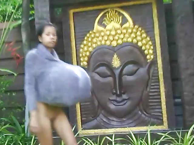 Thai girl with monster tits deepthroated and facialed