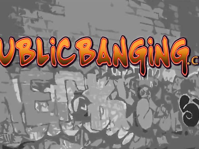 Public threesome in the street with a skinny blonde