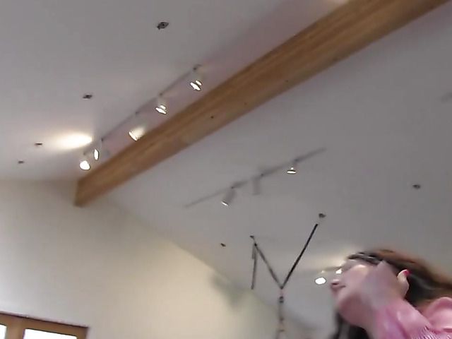 Obedient cutie licks dommes feet and gets straponed