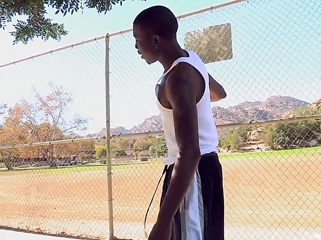 Asian cheerleader gets double fucked by two black guys