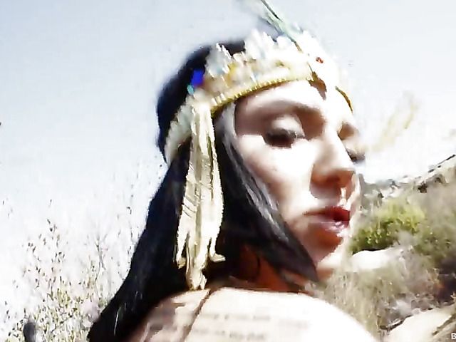 Round ass chick in a sexy costume fucking outdoors