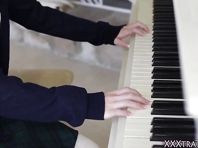 Skinny blonde teen gets banged by her piano teacher