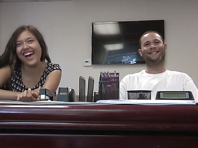 Round ass cutie gets fucked in her first porn