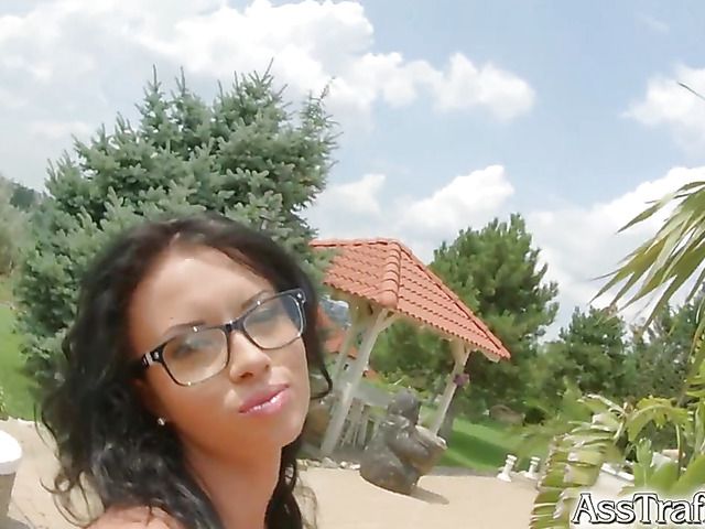 Super sexy nerd Grace Joy loves anal and cum