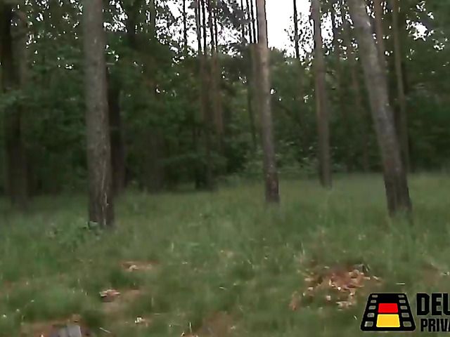 German blonde amateur gets nailed in the forest