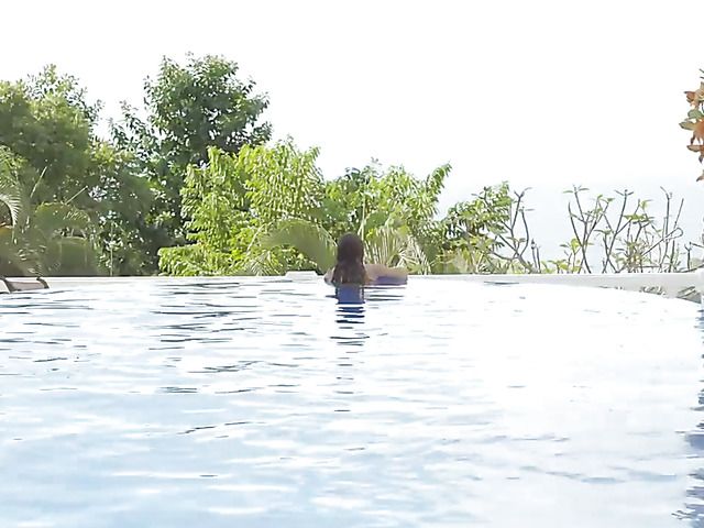 Anal sex by the pool with hot and wet Martina Gold