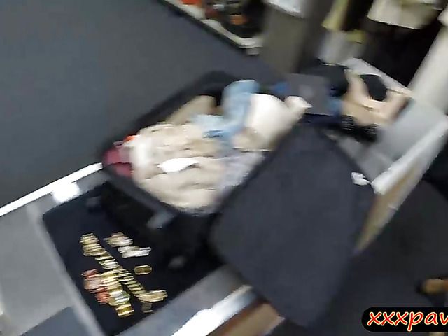 Latina stewardess banged at the pawnshop