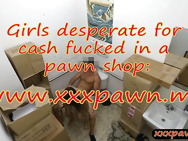 Latina stewardess banged at the pawnshop