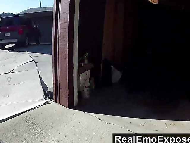 Tight teen with tattoos gets her bald pussy banged POV