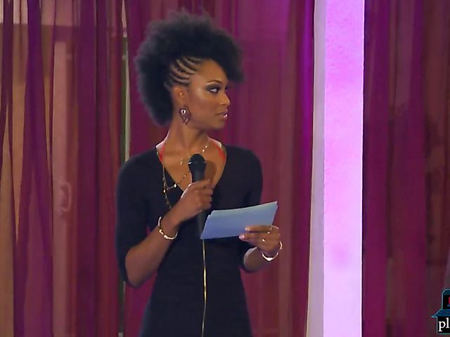 Black cougar fucked after hosting a catwalk lingerie show