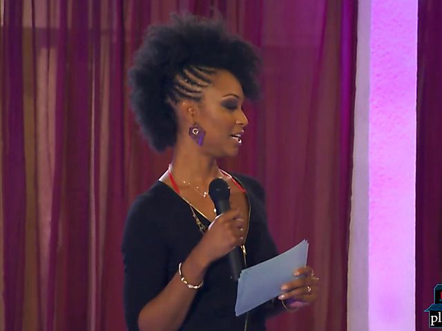 Black cougar fucked after hosting a catwalk lingerie show