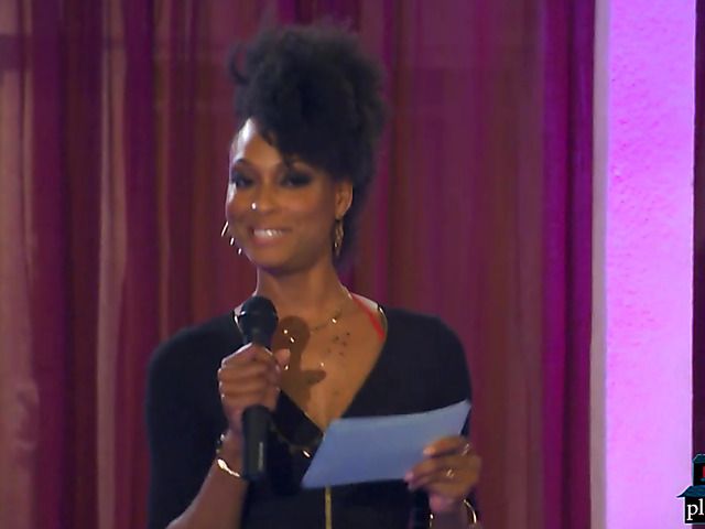 Black cougar fucked after hosting a catwalk lingerie show