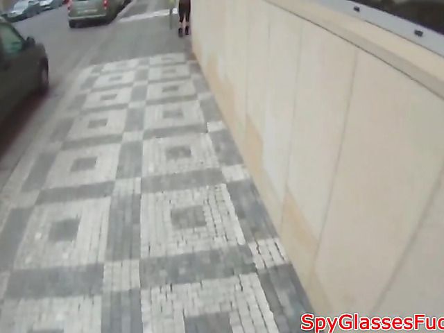 Blonde next door giving street blowjob