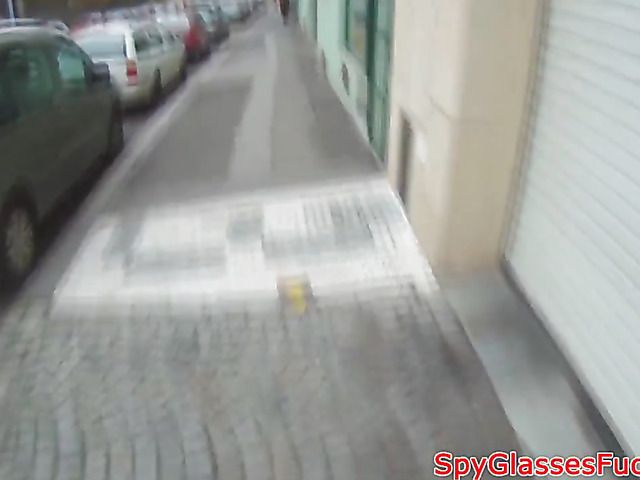 Blonde next door giving street blowjob