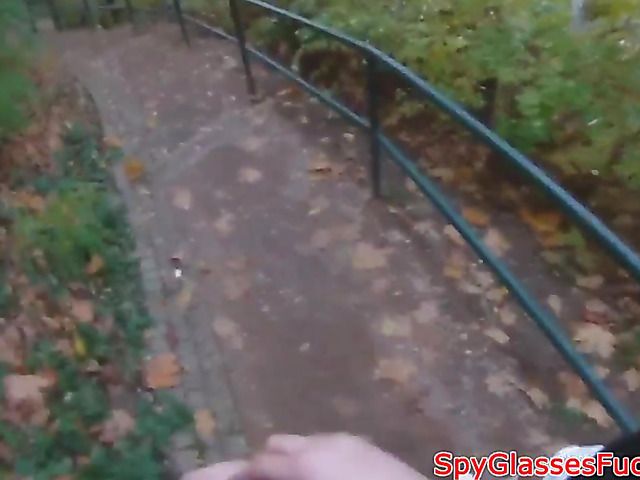 Blonde next door giving street blowjob