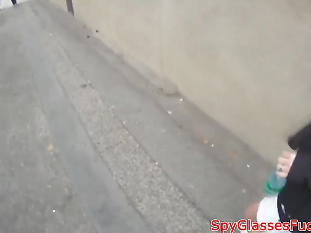 Blonde next door giving street blowjob