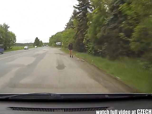 Czech redhead sucks and fucks in the car for money