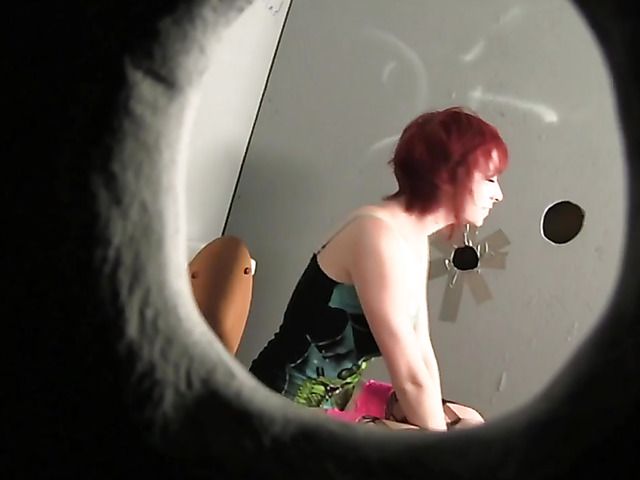 Pink pussy redhead Zoey Nixon gives a glory hole BJ