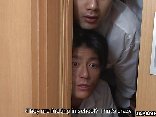 Hairy Japanese slut gets hard fucked at school