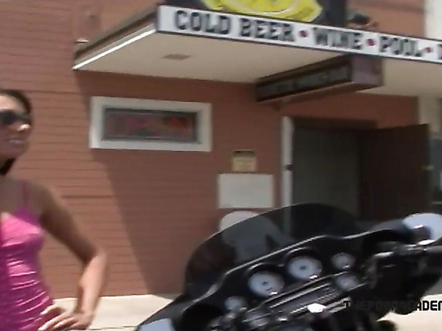 Super hot brunette with a pierced clit gets boned