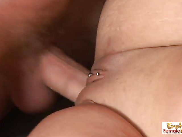 Busty cougar gets her pierced pussy pounded