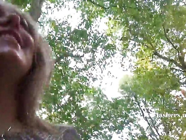 British blonde flashing ass and masturbating in the street