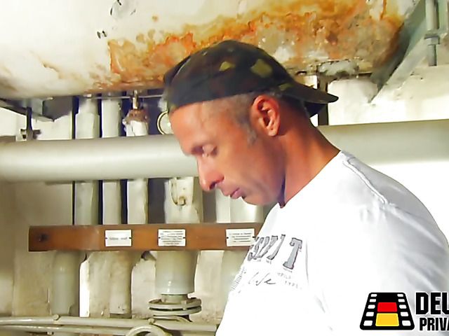 Man in uniform pounds hot german slut