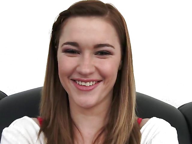 Small tits teen Alaina Dawson interviewed and banged