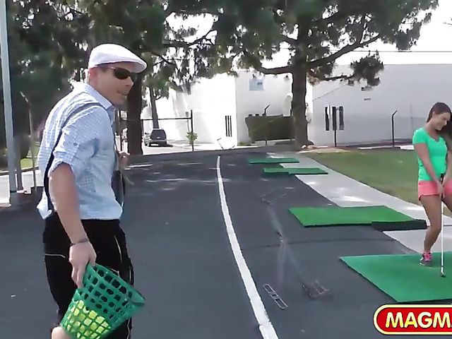 Cute golf girl gets fucked and facialed