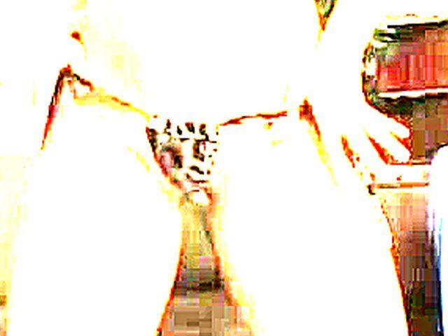 Busty blonde fucks two horny bisexual man