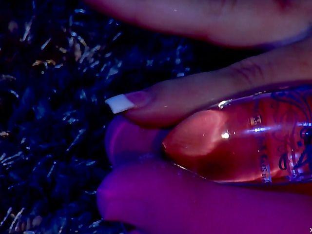 Perfect tits babe playing with her glass toy in the dark