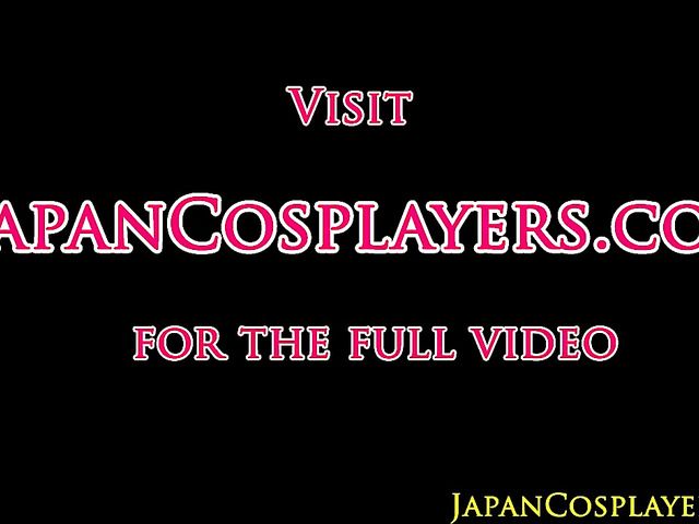Pink hair Japanese cutie gets cum on tits