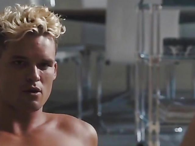 Blonde actress naked and topless in hot movie scenes