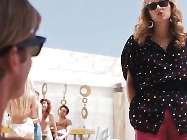 Blonde actress naked and topless in hot movie scenes