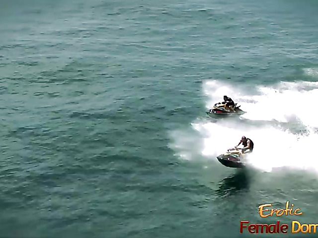 Boat sex with a helpless blonde in the sea