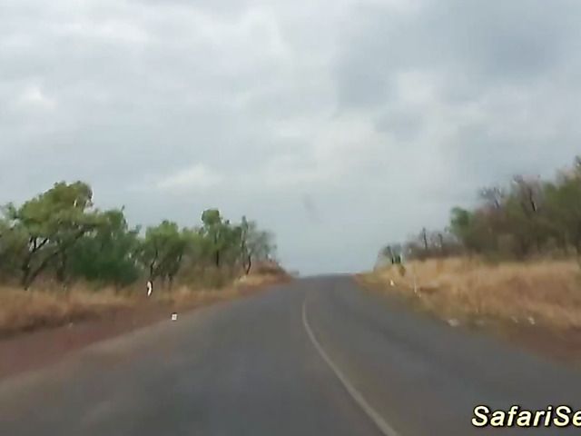 German guy fucks African hooker in her shaved pussy