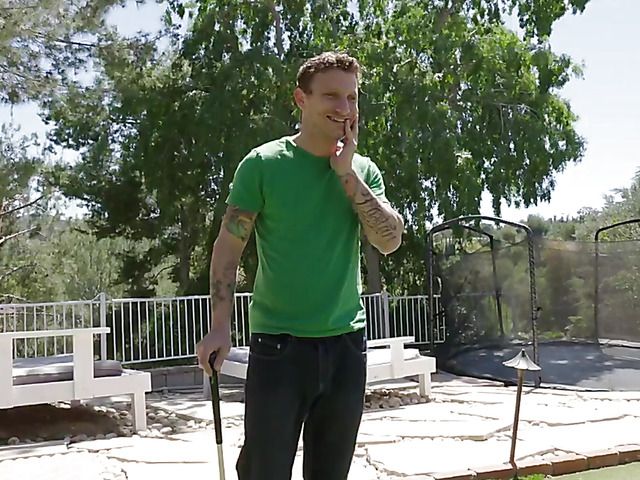 Flat chested teen Cleo Vixen gets a fuck in the backyard