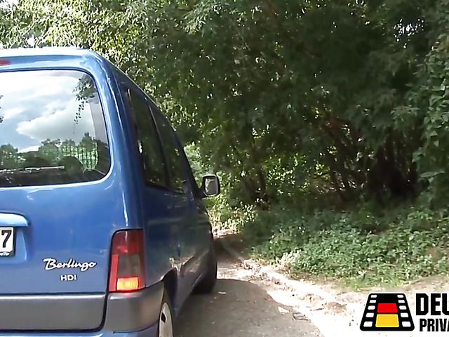 Chubby German hitchhiker gets screwed in the field