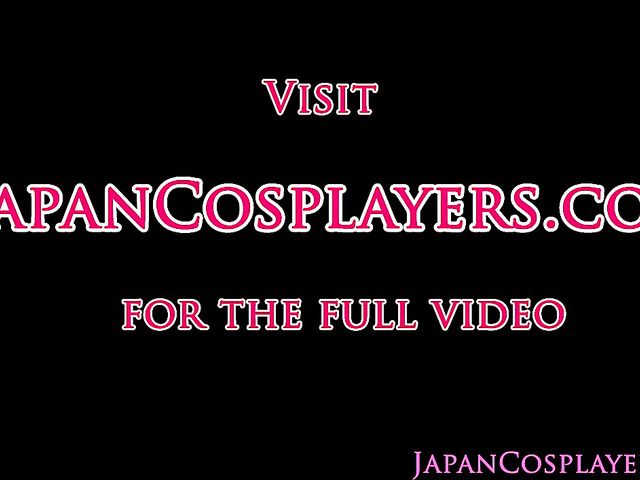 Flexible Jap girl in red shiny spandex outfit gives head